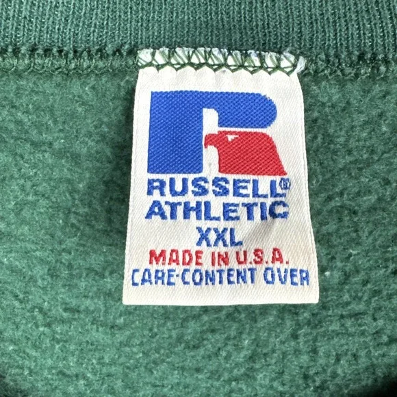 Vintage 90s Russell Athletic Crewneck Sweater Sz XXL Made in USA Green Casual - Picture 4 of 5